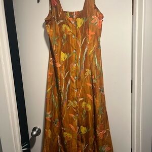 Rene Margo Vintage Sleeveless Floral Midi Dress Size 8